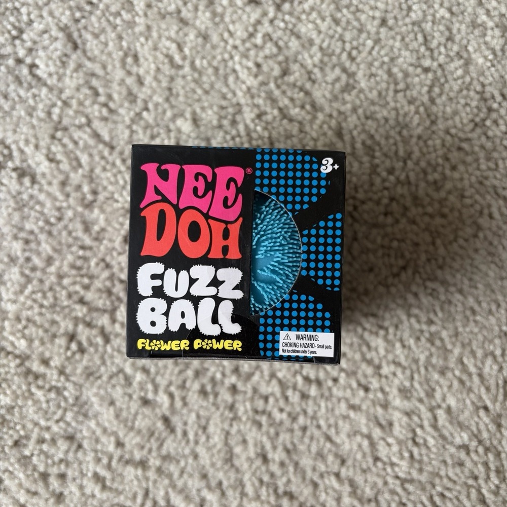 NeeDoh Fuzz Ball Flower Power BLUE Squeeze Squish Schylling New